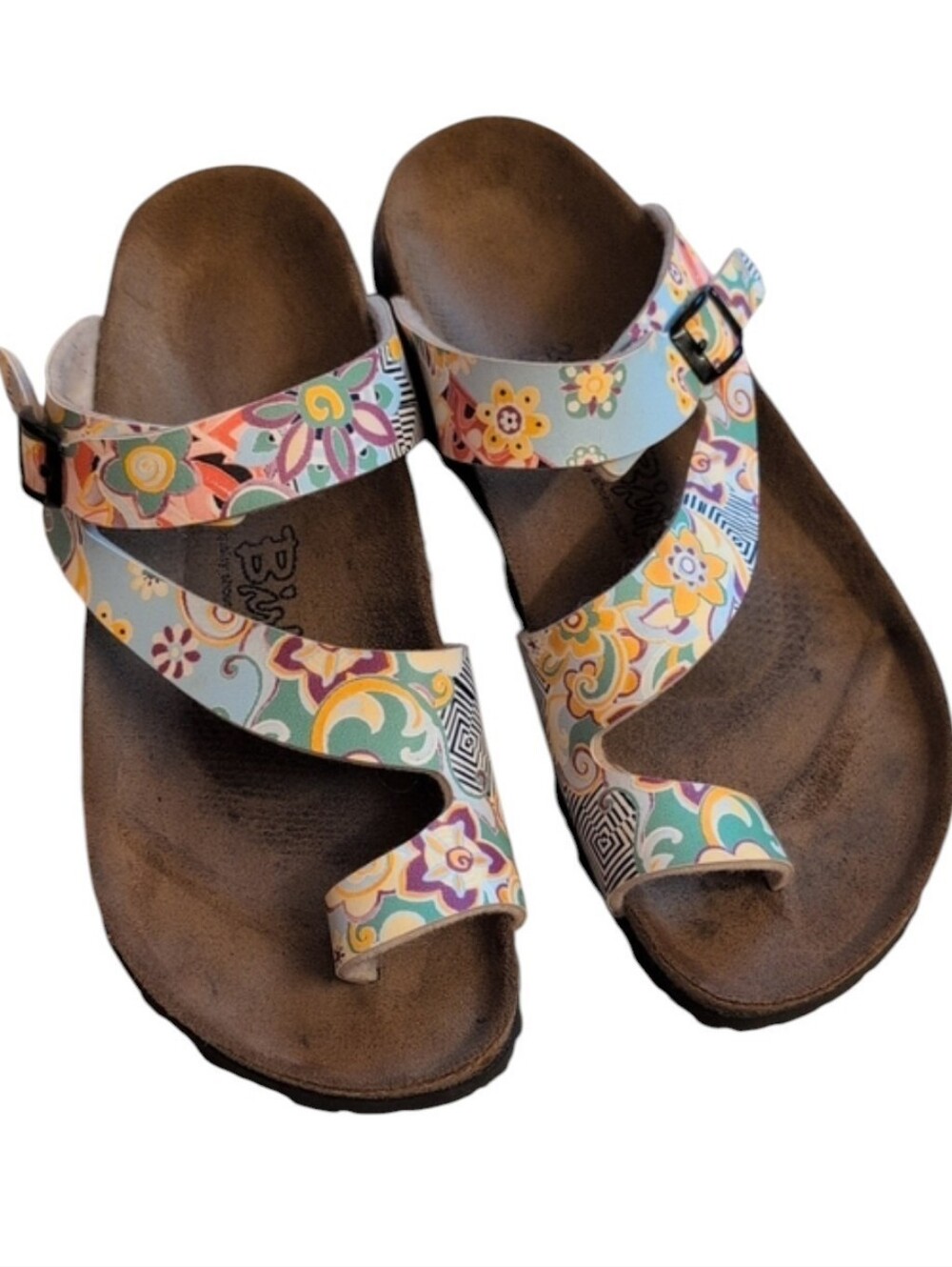 Birkenstock Birki’s Colorful Floral Sandals Paisley Colorful Floral Pastel 6